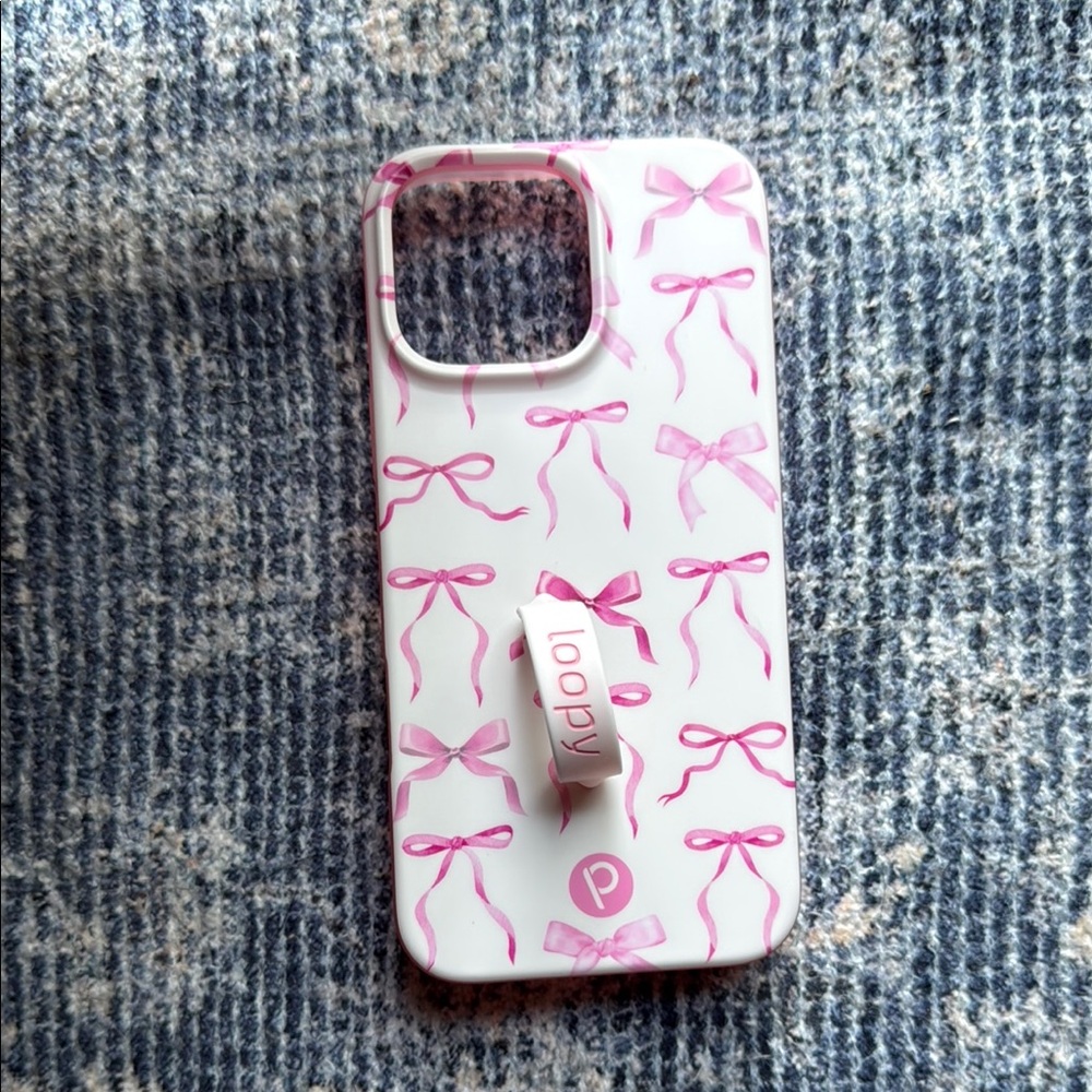Loopy Case White and Pink Bow Phone Case